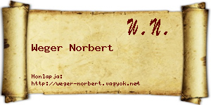Weger Norbert névjegykártya