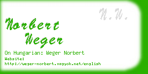 norbert weger business card